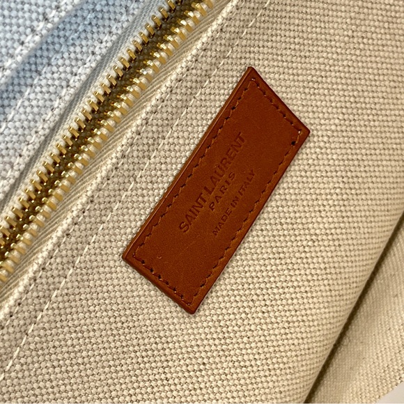 NWT Saint Laurent Universite North South Foldable Tote Bag Canvas Smooth Leather - Picture 10 of 16